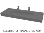Plan vasque lavabo sur mesure : L 100 à 201 x P 40 à 51 cm, finition lisse mate, 10 couleurs au choix, Anti bactérien, résine Akrytan® teinté dans la masse, Livraison Offerte.